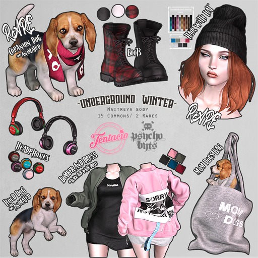 Tentacio & .{PSYCHO:Byts}. Underground Winter-HP Black/Pink BOX