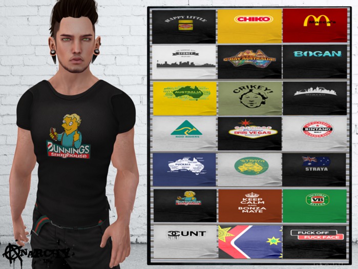 { An@rchy Ink } Aussie Men's Tee -add to unpack