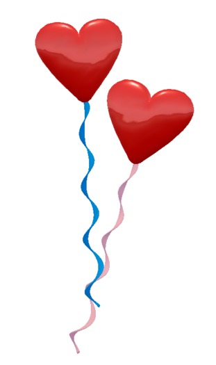 heart on the ribbon (pair = 2L)