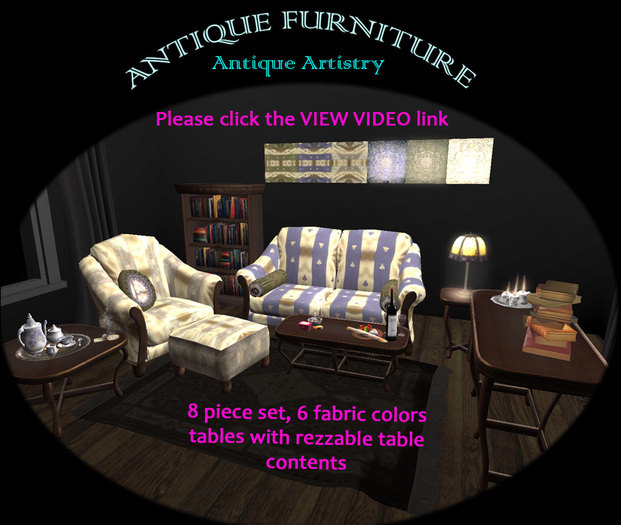 Second Life Marketplace FURNITURE Antique Regency Accessory Set 8