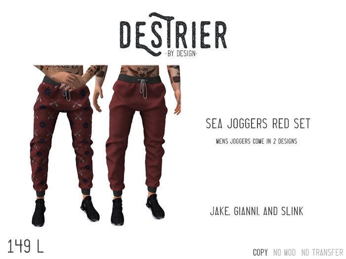 Destrier by Design - Sea Joggers - Reds