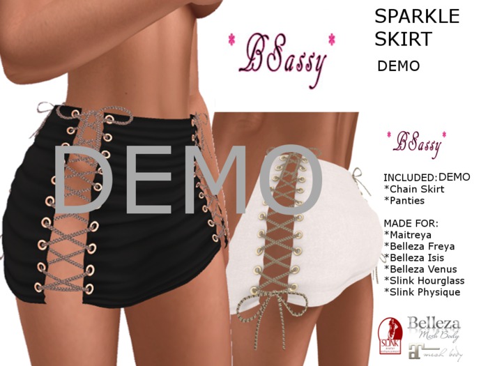 *BSASSY* SPARKLE CHAIN SKIRT DEMO