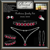 Beloved Jewelry January Birthstone Set (Garnet) Boxed