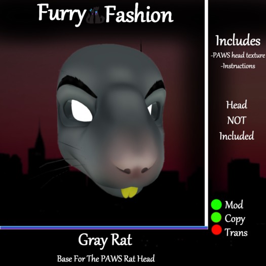 ~FF~ Gray Rat Head