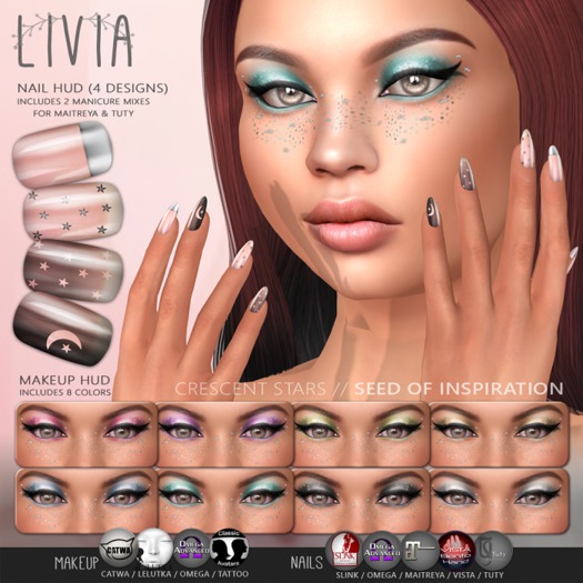LIVIA::Crescent Stars Face Art - Seed of Inspiration