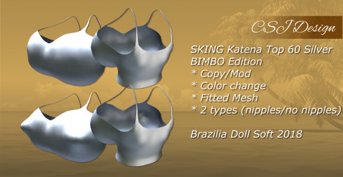 CSJ Design Sking Brazilia Katena Doll Top 60 BIMBO (Silver)