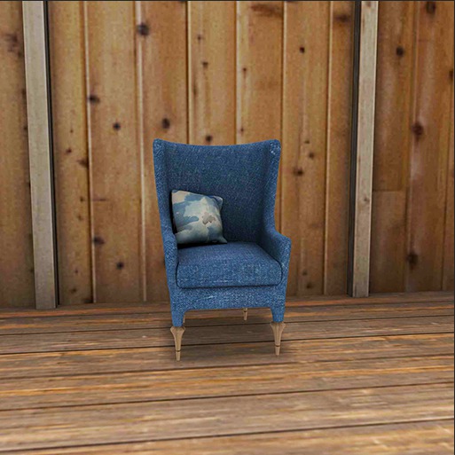 [DA] Blue Tweed Chair 2 