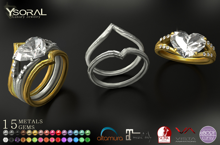 ~~ Ysoral ~~ .:Luxe Set Rings wedding Alicia:.(BENTO & UNRIGGED)