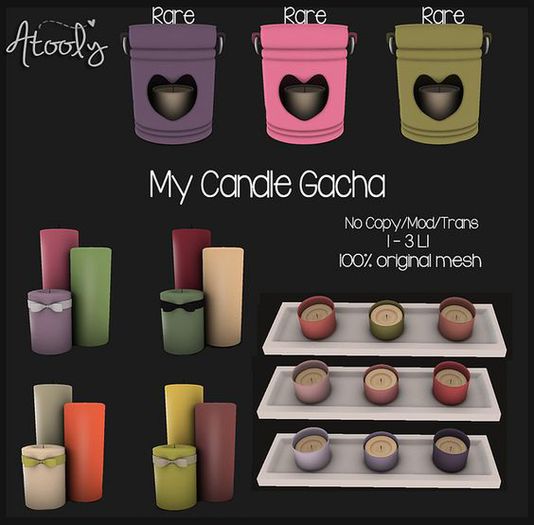 [Atooly] My Candle Gacha - Tiny Candles w/plate - Pinks