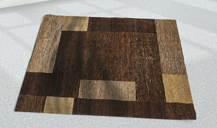 DESIGN  RUG  BROWN RECTANGLES
