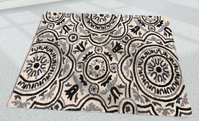 DESIGN RUG NATURAL  FLOWERS 