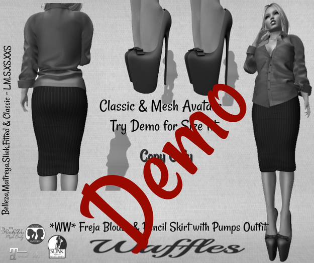 Demo *WW* Freja Blouse & Pencil Skirt with Pumps Outfit