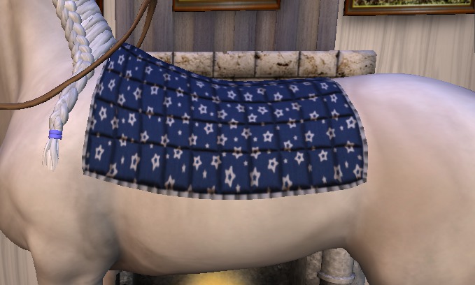 Rococo - square Western Saddlepad - Blue Quilted Stars