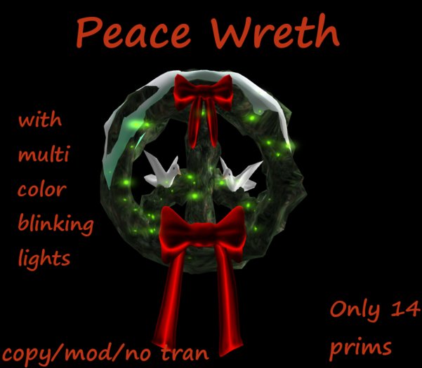 Peace Wreth with changing color lights