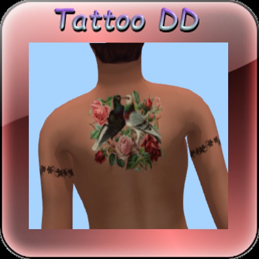 Tattoo 2 colombes fleurs dos