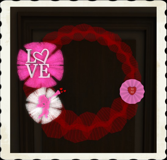 Mesh Ribbon Valentine's Day   Wreath