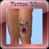Tattoo Fleur Ruban Jambe G
