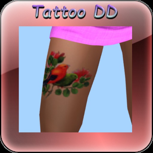 Tattoo jambe Dr 2 oiseaux fleur