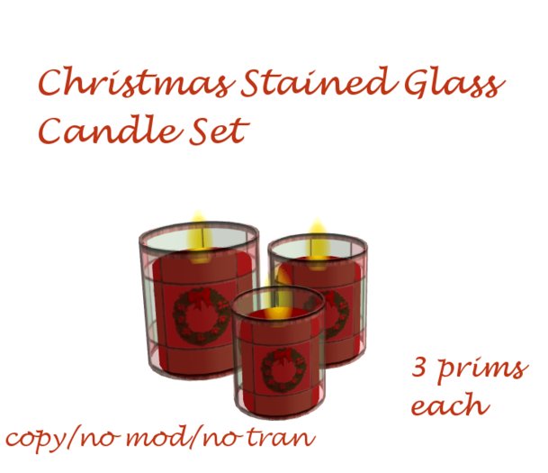 Stained glass Christmas candle set