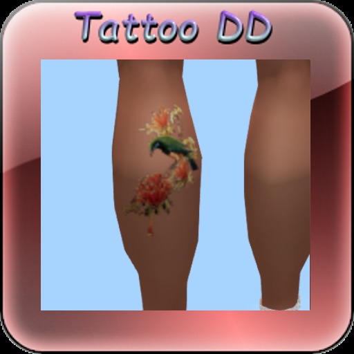 Tattoo molet G oiseau fleur