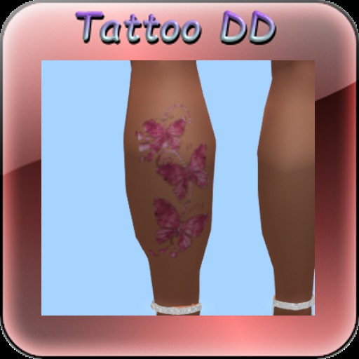 Tattoo papillons roses molet G
