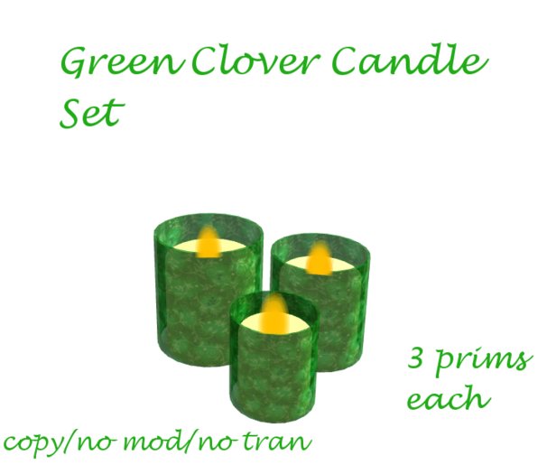 Green clover candle set