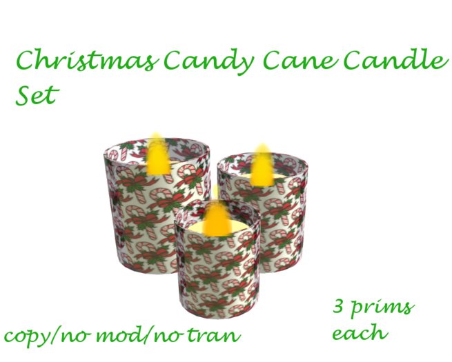 Candy Cane Christmas candle set