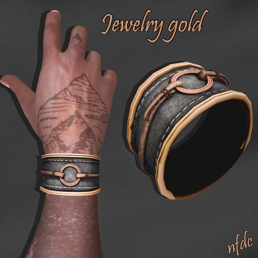 [NF] Leather bracer black (Boxed)