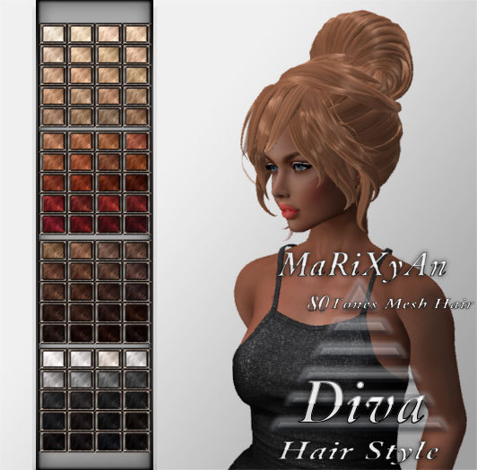 [MaRiXyAn]Mesh Hair***Iveta***HUD 80 Colors