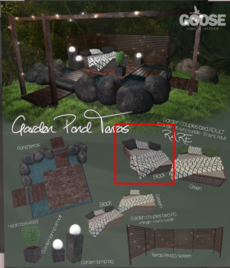 GOOSE - Garden couples bed ADULT black RARE