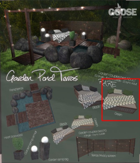GOOSE - Garden couples bed ADULT green RARE