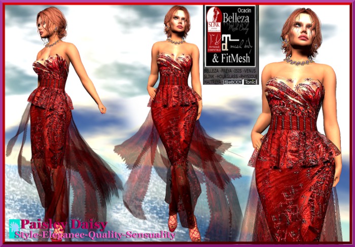 Paisley Daisy - Venus Rouge Peplum Gown
