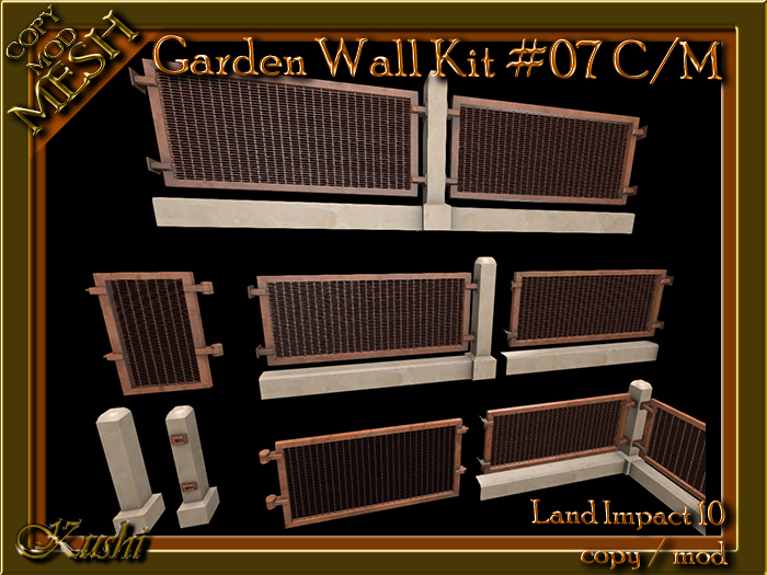 Garden Wall Fence Builder Kit #07 Copy Mod MESH