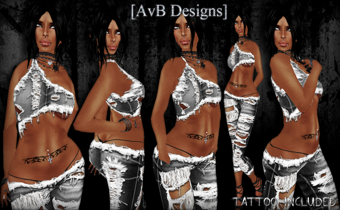 [AvB]=Ripped Denim= Tattoo Included