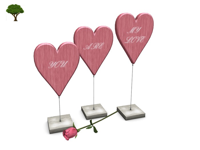 You Are My Love - Hearts with Rose - Pink
