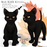Prism Mesh Black Kittie Cat by Jezzixa Cazalet Sitting Statue Home Decor