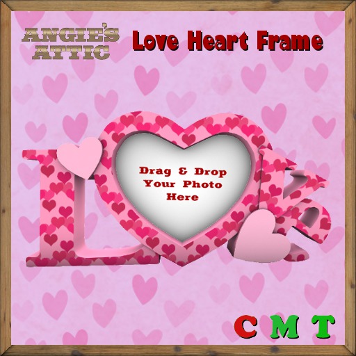 AA - Love Heart Frame - Transferable - Clusters Dk Pink/Pink