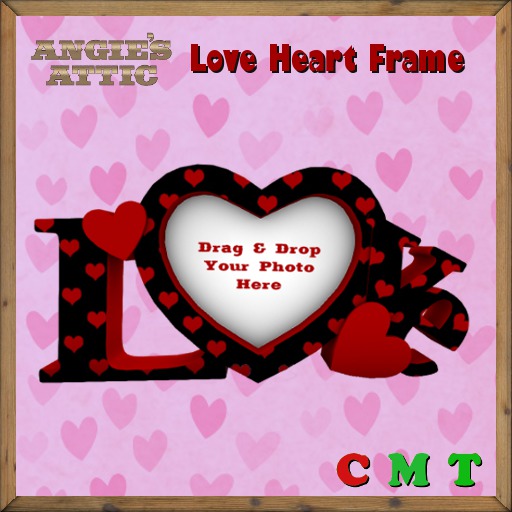 AA - Love Heart Frame - Transferable - Hearts Black/Red