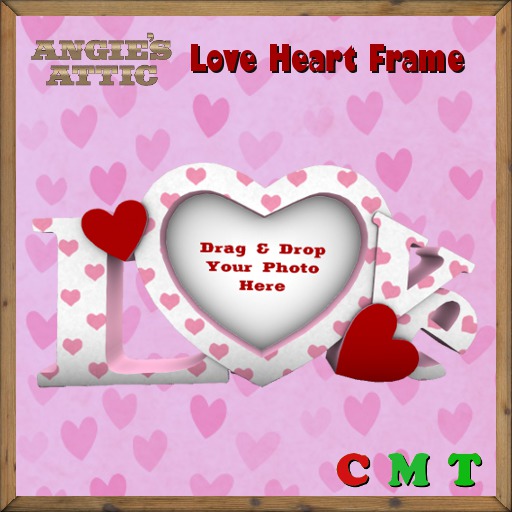 AA - Love Heart Frame - Transferable - Hearts White/Pink