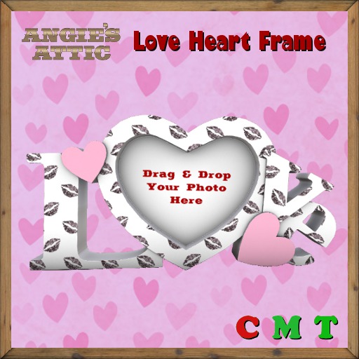 AA - Love Heart Frame - Transferable - Kisses White/Silver