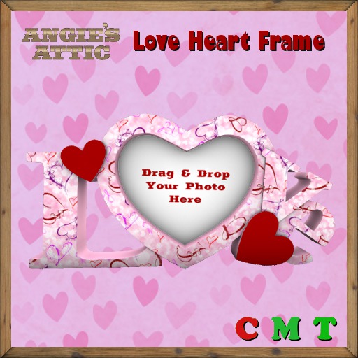 AA - Love Heart Frame - Transferable - Wavy Pink/Purple