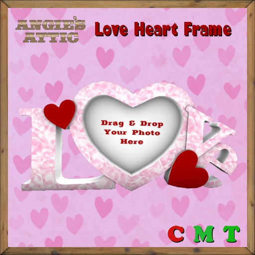 AA - Love Heart Frame - Transferable - Wavy Pink/White