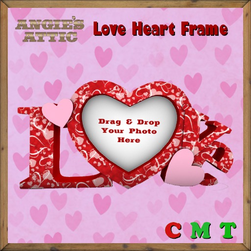 AA - Love Heart Frame - Transferable - Wavy Red/White