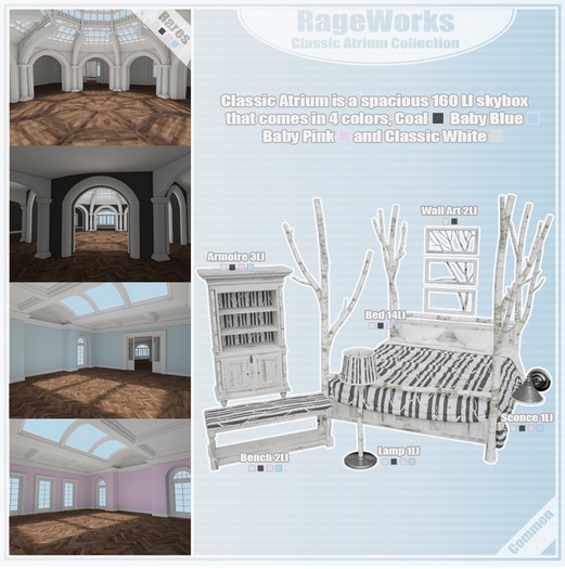 Classic Atrium Wall Sconce White - (RageWorks)