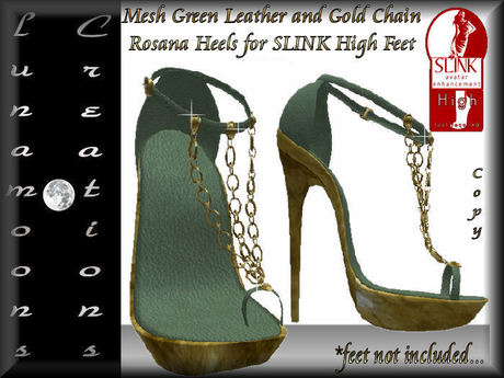 green and gold heels