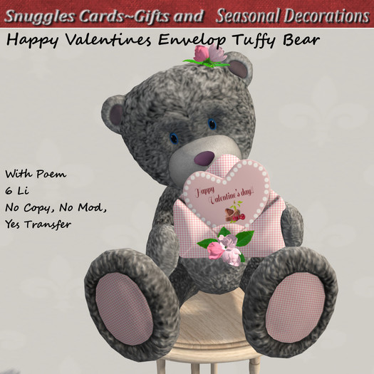 Happy Valentines Envelop Tuffy Bear 