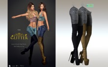 GLITTER - TUSLA Fitmesh Jeans Grey & Suede High Boots 2 colors