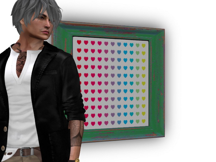 [Px] Rainbow Hearts Framed Poster