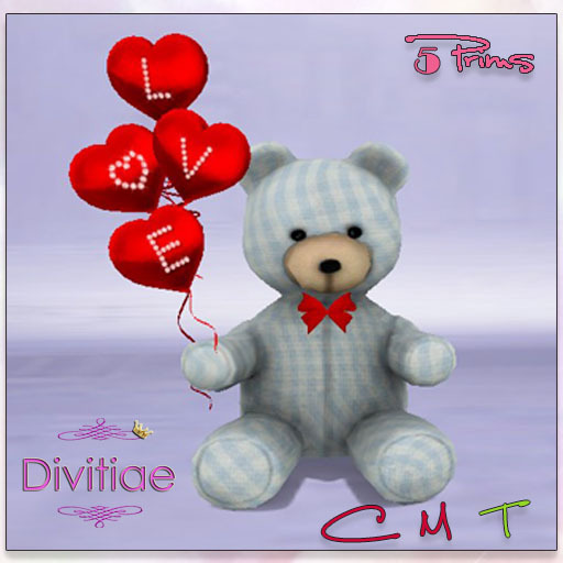 *SV* BEAR BLUE BALLOONS LOVE