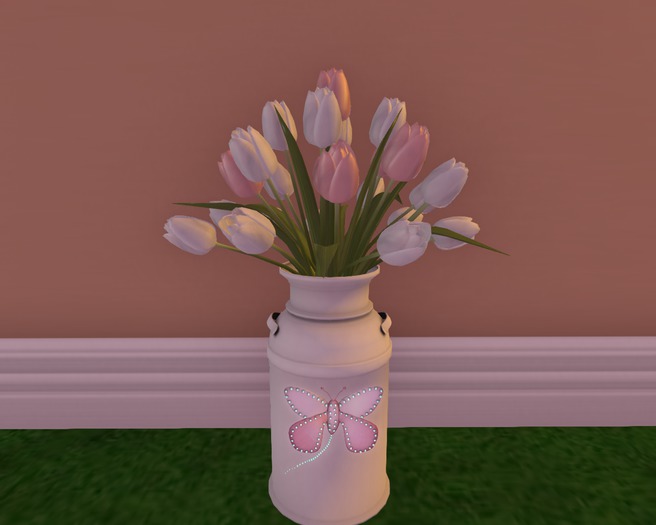 Butterfly Tulips Milkcan